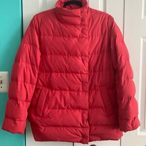 Salmon Pink J. Jill quilted down jacket medium size